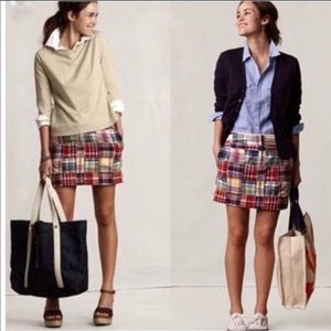 J. Crew Madras Plaid Skirt